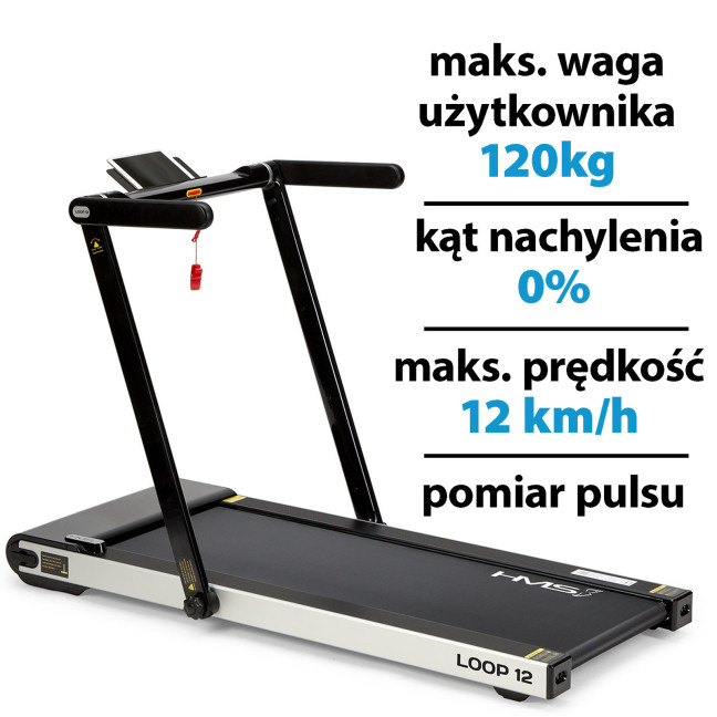 Electric treadmill HMS LOOP12 1864W 12km/h Black