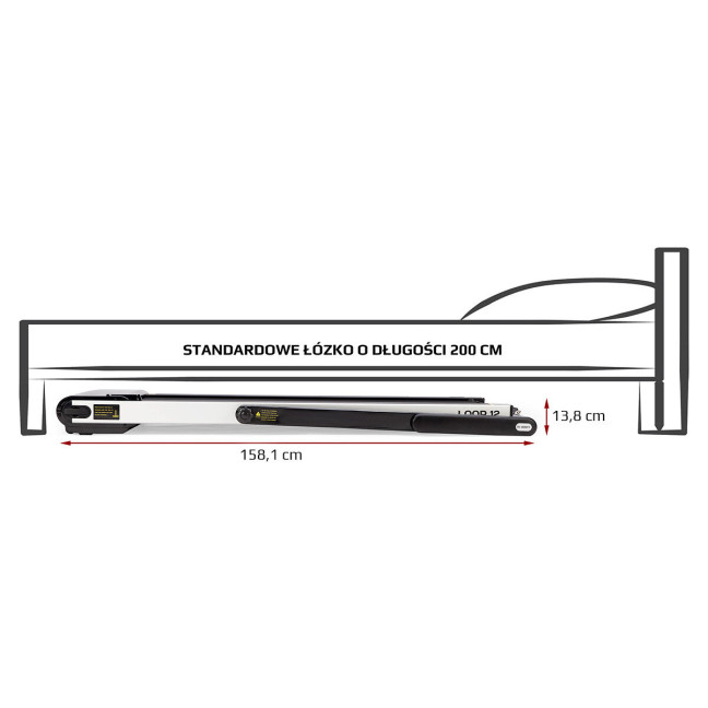Electric treadmill HMS LOOP12 1864W 12km/h Black