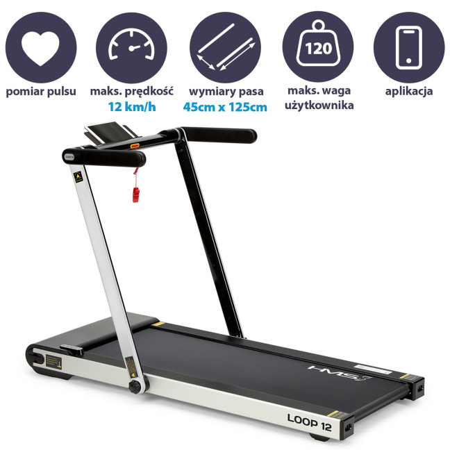 Electric treadmill HMS LOOP12 1864W 12km/h Gray