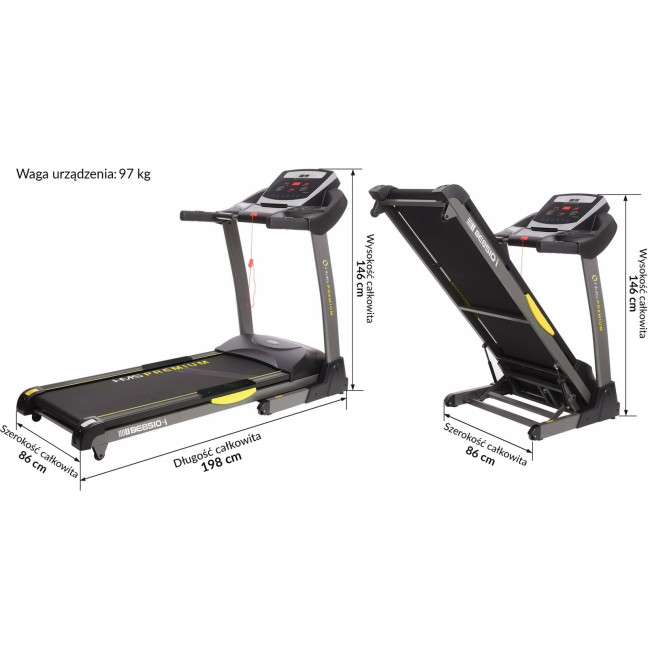 Electric treadmill HMS BE8510i 2600W 22km/h