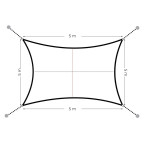 MultiGarden Waterproof Square Sun Shade Sail 5x5m Grey | Garden furniture, relaxation, modern style