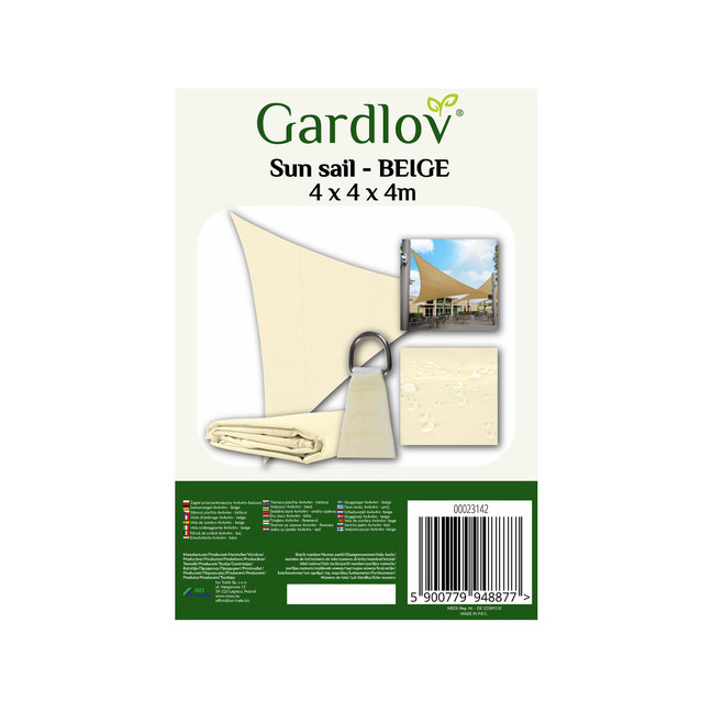 Sunshade sail 4x4x4 beige Gardlov 23142