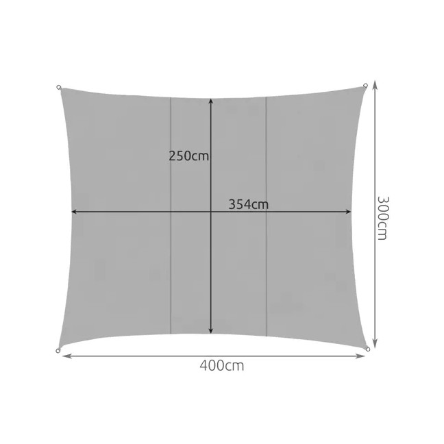 Shade sail 4x3m - grey Gardlov 23143
