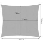 Shade sail 4x3m - grey Gardlov 23143