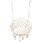 Boho Velvet Hanging Garden Armchair with Cushion | Comfortable garden armchair, modern style, for patio and balcony