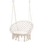 Boho Velvet Hanging Garden Armchair with Cushion | Comfortable garden armchair, modern style, for patio and balcony