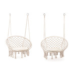 Boho Velvet Hanging Garden Armchair with Cushion | Comfortable garden armchair, modern style, for patio and balcony