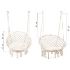 Boho Velvet Hanging Garden Armchair with Cushion | Comfortable garden armchair, modern style, for patio and balcony