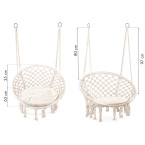 Boho Velvet Hanging Garden Armchair with Cushion | Comfortable garden armchair, modern style, for patio and balcony