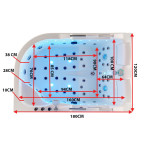 HYDRO MASSAGE BATHTUB VENEZIA 761 180x120 CM