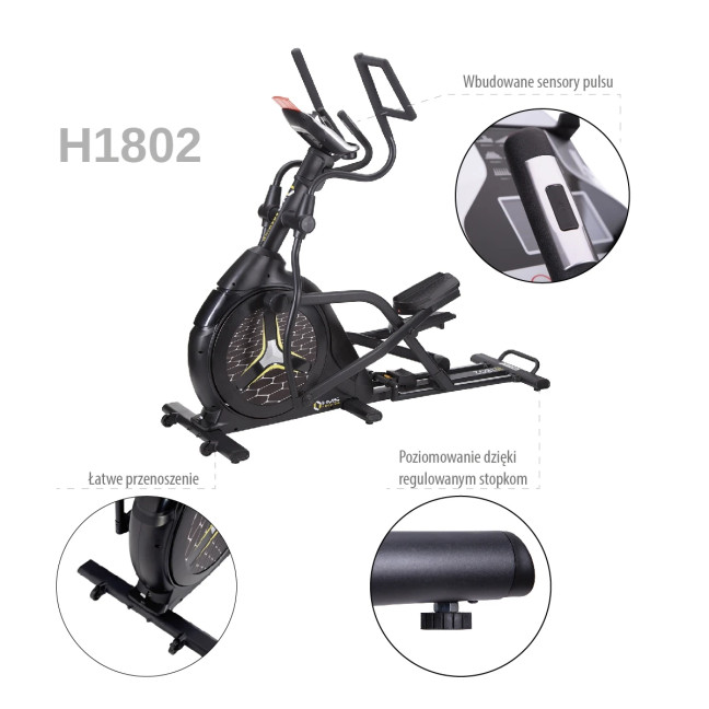 H1802 ELECTROMAGNETIC ELLIPTICAL TRAINER SEMI COMMERCIAL HMS PREMIUM