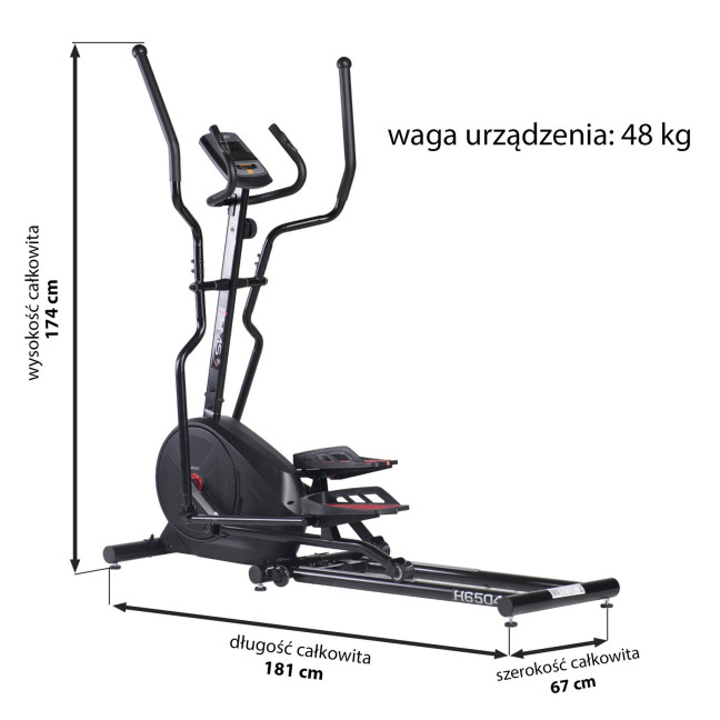 HMS H6504 magnetic elliptical trainer 8kg 39cm