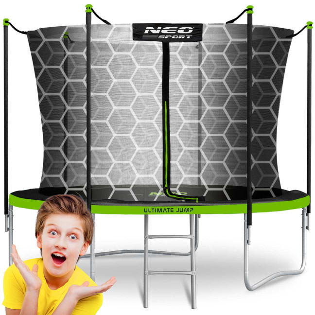 Garden trampoline 8ft/252cm with internal net and Neo-Sport ladder