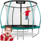 Garden trampoline 10ft/312cm with net, profiled posts and ladder