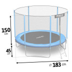 Garden trampoline 6ft/183cm with external net and Neo-Sport ladder