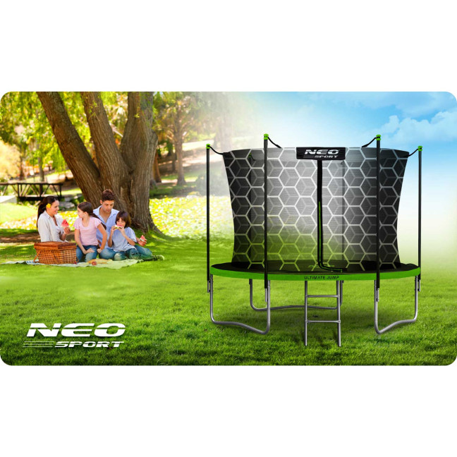Garden trampoline 8ft/252cm with internal net and Neo-Sport ladder