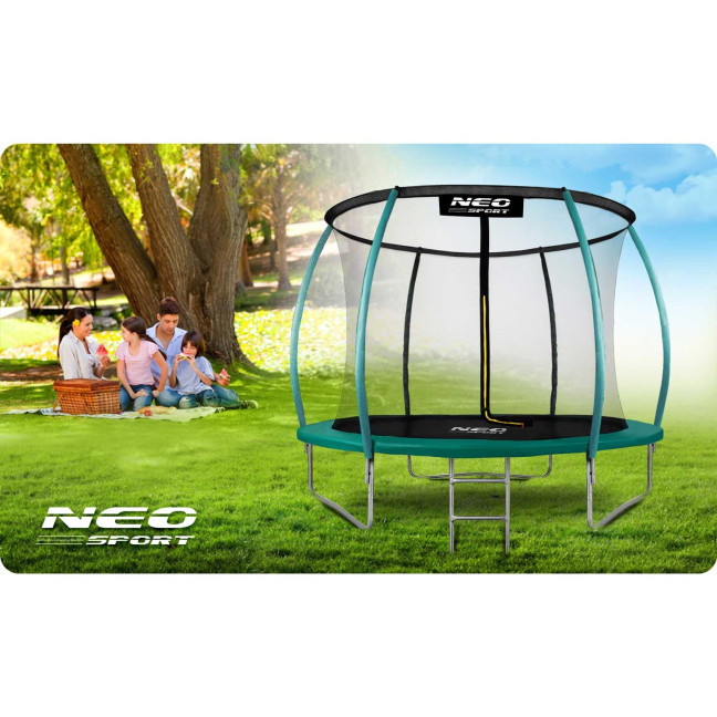 Garden trampoline 10ft/312cm with net, profiled posts and ladder