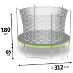 Garden trampoline 10ft/312cm with internal net and ladder Neo-Sport
