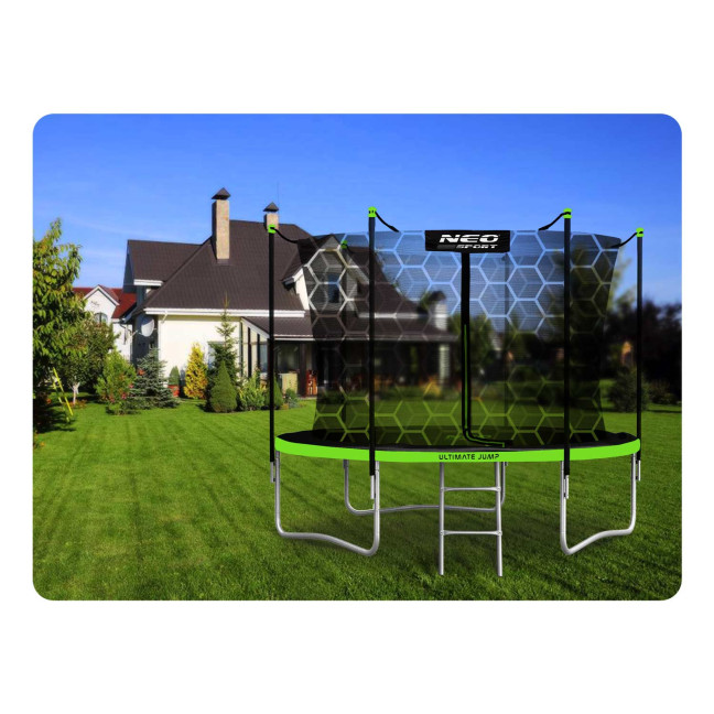 Garden trampoline 8ft/252cm with internal net and Neo-Sport ladder