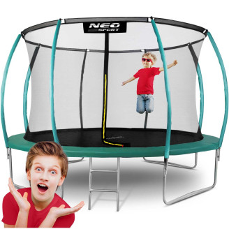 Garden trampoline 12ft/374cm with net, profiled posts and ladder Neo-Sport