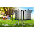 Garden trampoline 12ft/374cm with indoor net and ladder Neo-Sport