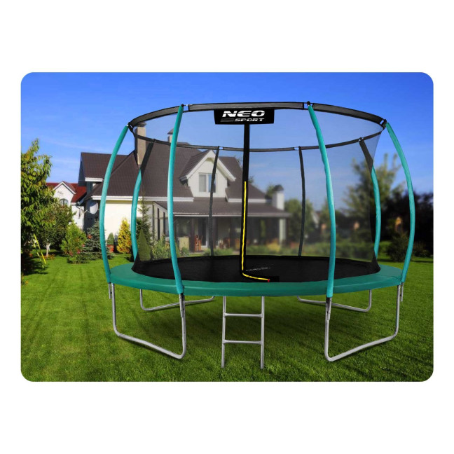 Garden trampoline 14ft/435cm with net, profiled posts and ladder Neo-Sport