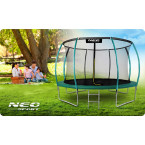 Garden trampoline 12ft/374cm with net, profiled posts and ladder Neo-Sport