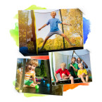 Garden trampoline 14ft/435cm with net, profiled posts and ladder Neo-Sport