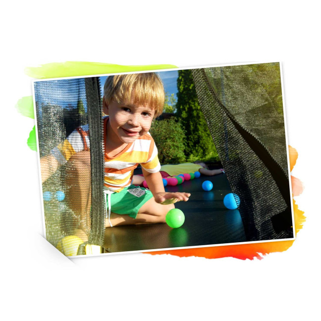 Garden trampoline 12ft/374cm with net, profiled posts and ladder Neo-Sport