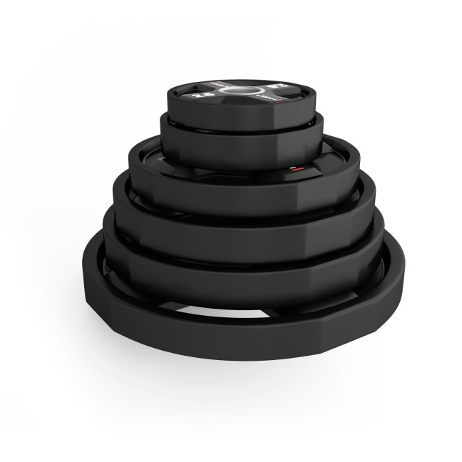 TPC SET SET OF OLYMPIC POLYURETHANE PLATES 2 x 2.5 - 25 KG CPU (155 KG) HMS