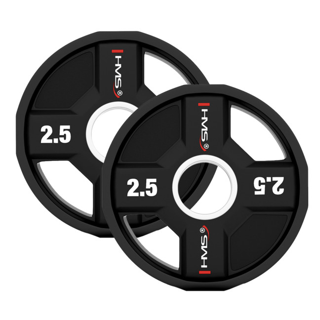 TPC SET SET OF OLYMPIC POLYURETHANE PLATES 2 x 2.5 - 25 KG CPU (155 KG) HMS