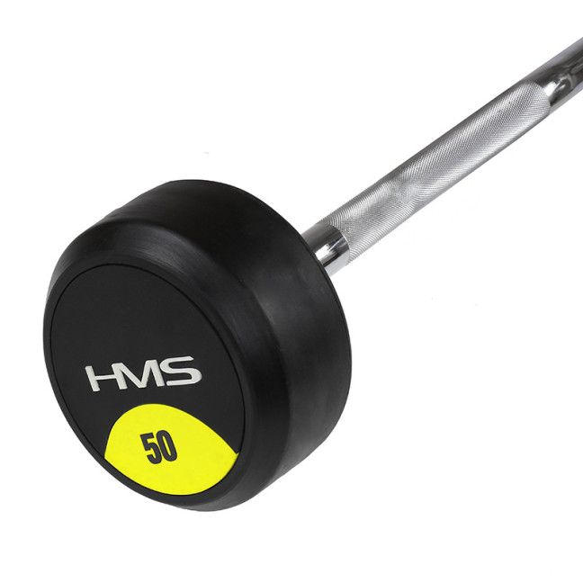 Barbell/Fixed Bent Bar Rubberized 10 - 50 KG HMS