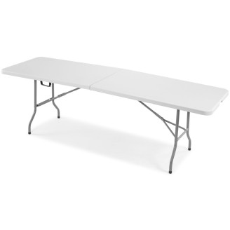 Folding catering table, length 240 cm - white