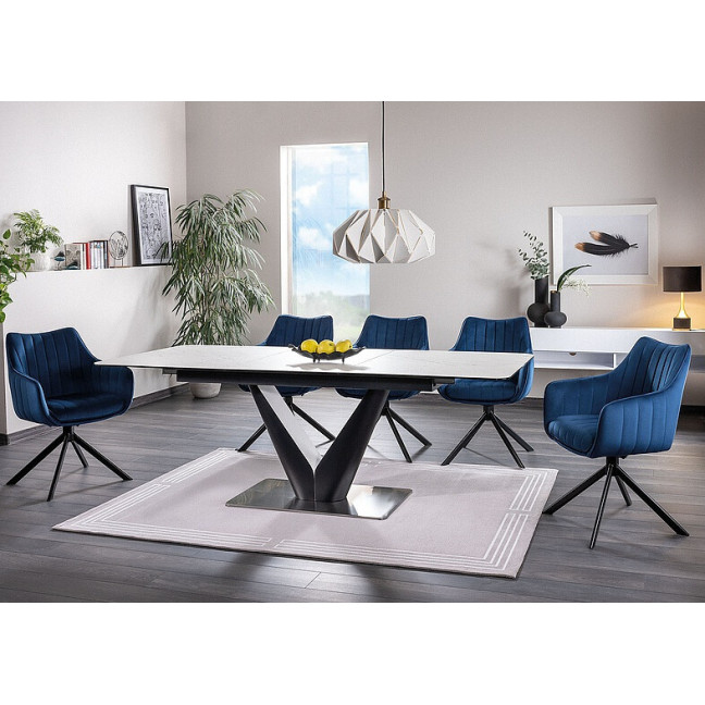 CANYON CERAMIC Table White Marble/Black