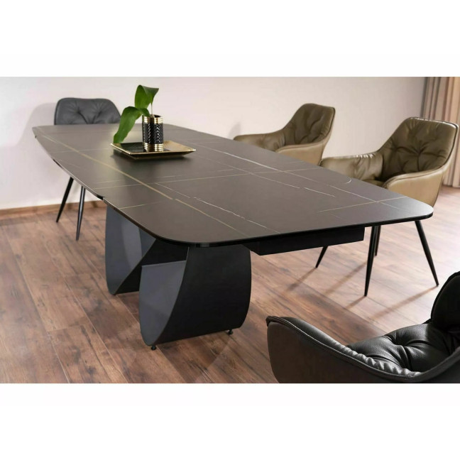 Infinity Ceramic Black Azario table