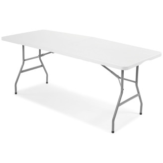 Folding catering table, length 240 cm - white