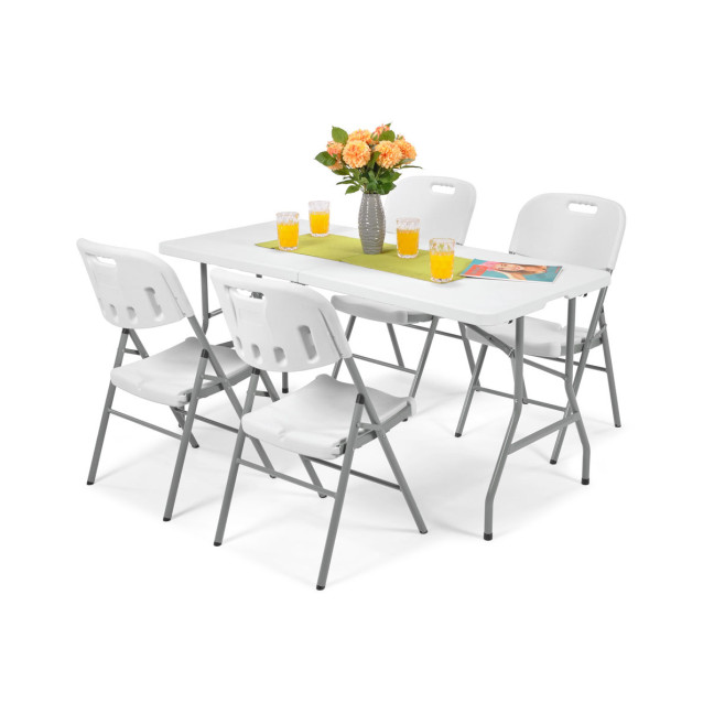 Folding catering table, length 240 cm - white