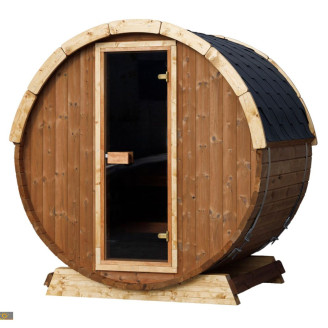 Outdoor Terrace Sauna / Electric or Wood-Burning Harvia Heater / High-Quality Scandinavian Spruce (Thermowood)