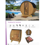Outdoor Terrace Sauna / Electric or Wood-Burning Harvia Heater / High-Quality Scandinavian Spruce (Thermowood)