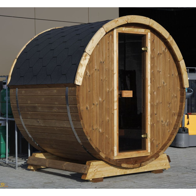 Outdoor Terrace Sauna / Electric or Wood-Burning Harvia Heater / High-Quality Scandinavian Spruce (Thermowood)