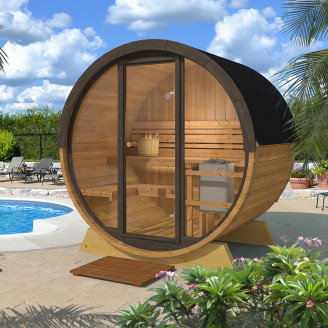 Sauna/Thermowood Pool Sauna/ For 2 people/Outdoor for the garden/ Barrel Sauna