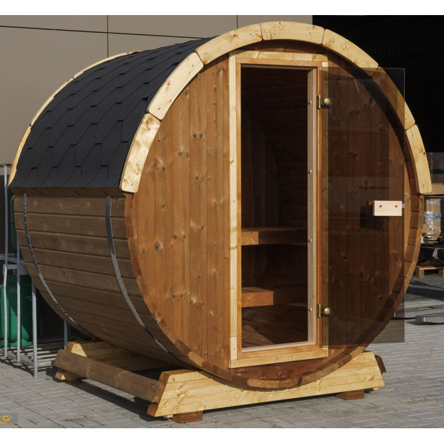 Outdoor Terrace Sauna / Electric or Wood-Burning Harvia Heater / High-Quality Scandinavian Spruce (Thermowood)