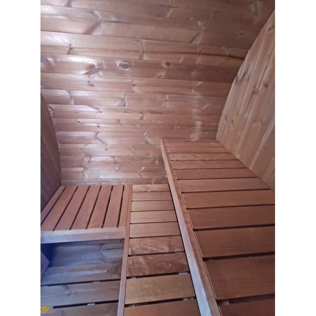 Outdoor Terrace Sauna / Electric or Wood-Burning Harvia Heater / High-Quality Scandinavian Spruce (Thermowood)