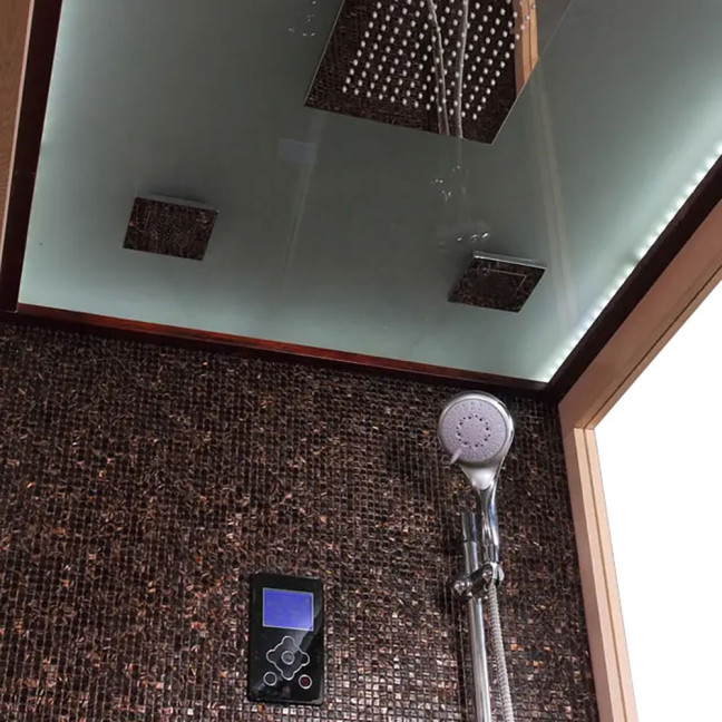 Dry sauna with HARVIA 3 kW stove + Shower cabin with hydromassage and sauna function | Modern Design | Ready to Assemble