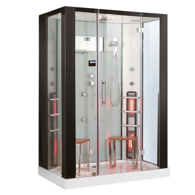 MUE-K1082 TRIO, infrared sauna, steam sauna and shower cabin | Panoramic Glass | For Family and Friends
