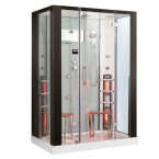 MUE-K1082 TRIO, infrared sauna, steam sauna and shower cabin | Panoramic Glass | For Family and Friends
