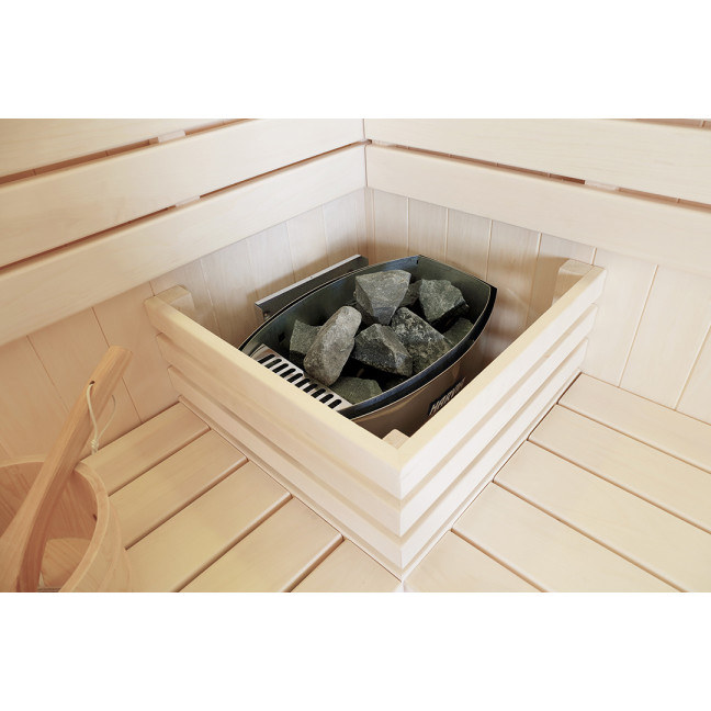 MUE-1816 Dry sauna with 6 kW heater + steam | Panoramic Glass | Ready to Assemble