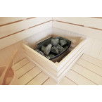MUE-1816 Dry sauna with 6 kW heater + steam | Panoramic Glass | Ready to Assemble