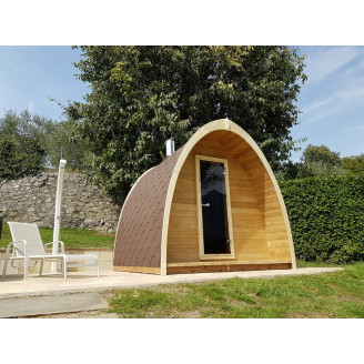 Pod 300 Outdoor Sauna / Harvia Electric or Wood-Burning Stove / High-Quality Scandinavian Spruce (Thermowood)