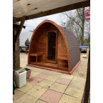 Pod 300 Outdoor Sauna / Harvia Electric or Wood-Burning Stove / High-Quality Scandinavian Spruce (Thermowood)